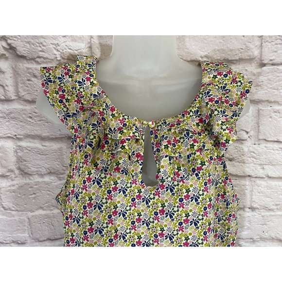 Liberty of London Target‎ Tank Top Petite XXLP Ruffles Floral Cottagecore 9542 - Picture 2 of 6